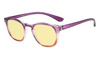 Eyekepper Blue Light Blocking Computer Glasses Digital Eye Strain Prevention-Yellow Tinted Lens Reading Glasses (Purple-Red Frame, 1.75)
