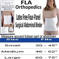 Florida Orthopedics Soft Form Abdominal Binder - 4 Panel 12" - White - Large