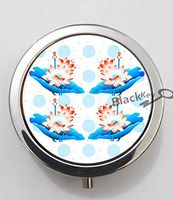 BlackKey Lotus Flower 3-Compartment Decorative Pocket Gift Box Case Organizer for Pill, Color 1 -1529