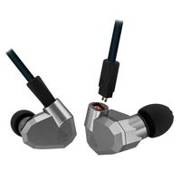 Quad Driver Headphones,ERJIGO KZ ZS5 High Fidelity Extra Bass Earbuds without Microphone,with Detachable Cable (Grey)