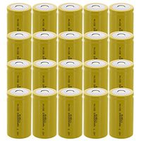 20x Exell D Size 1.2V 4000mAh NiCD Flat Top Rechargeable Batteries for high power static applications (Telecoms, UPS and Smart grid), electric mopeds, meters, radios, RC devices, electric tools