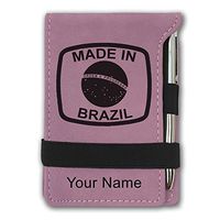 Mini Notepad, Made in Brazil, Personalized Engraving Included (Pink)