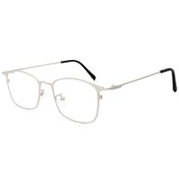 Livho Blue Light Blocking Glasses, Anti Glare UV Filter Square Metal Lightweight Computer Gaming Eyeglasses for Women Men - LI1804 (Silver Frame/Transparent Lens)