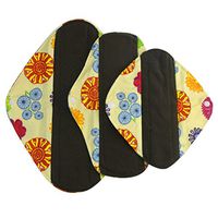 Ecurson Foldable Portable Reusable Bamboo Cloth Washable Menstrual Pad Mama Sanitary Towel Pad (L, Orange)