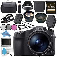 Sony Cyber-Shot DSC-RX10 IV DSCRX10M4/B Digital Camera + 256GB SDXC Card + NP-FW50 Lithium Ion Battery + External Rapid Charger + 72mm 3 Piece Filter Kit + 72mm Macro Close Up Kit Bundle (Renewed)
