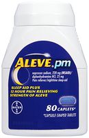 Aleve PM Caplets, Naproxen Sodium 220 mg (NSAID)/diphenhydramine HCl 25 mg, Pain Reliever/Nighttime Sleep-Aid, Non-Habit Forming, 80 Count