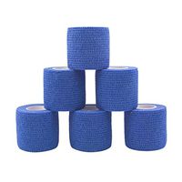 COMOmed Self Adherent Cohesive Bandage FDA Approved 2"x5 Yards First Aid Bandages Stretch Sport Athletic Wrap Vet Tape for Wrist Ankle Sprain and Swelling,Blue(6 Rolls)
