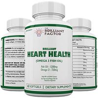 The Brilliant Factor Heart Health Supplement – Advanced Cardiovascular Support | Promotes Healthy Cholesterol Blood Pressure Sugar | Diet with Omega3 Fish Oil