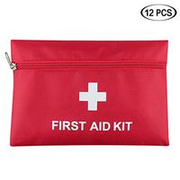 12 Pack Mini First Aid Kit Empty Bag, Travel Empty First Aid Kit Pouch Bag for Emergency at Home, Office, Car, Outdoors, Boat, Camping, Hiking(Bag Only)