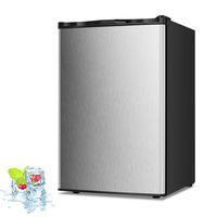 Kismile 3.2 Cu.ft Upright Freezer with Compact Reversible Single Door,Removable Shelves Free Standing Mini Freezer with Adjustable Thermostat for Home/Kitchen/Office (Stainless steel, 3.2 cu.ft)
