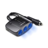 EACHPAI Car Cigarette Lighter Splitter Adapter 3 Socket Cigarette Lighter Splitter Dual USB Car Charger On/Off Switches 12V Car Splitter Adapter