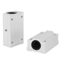 Linear Motion Ball Bearing Slide Unit, 2Pcs 12mm SCS12LUU Aluminum Linear Motion Ball Bearing Slide Block for CNC