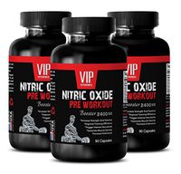 Boost Energy and Metabolism - Nitric Oxide PRE Workout Booster 2400MG - Best Workout Supplement - Natural and Pure - l arginine Extra Strength - 3 Bottle (270 Capsules)