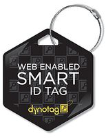 Dynotag Web Enabled Smart Deluxe Steel Property ID Tag + Steel Ring, with DynoIQ & Lifetime Recovery Service. Hexagon (Black)