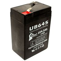 Sheng Yang SY640 Battery - Replacement UB645 Universal Sealed Lead Acid Battery (6V, 4.5Ah, 4500mAh, F1 Terminal, AGM, SLA) - Includes TWO F1 to F2 Terminal Adapters - Also Replaces Canon EOS 10D, Silent Knight 5207, Omnibot 2000, 5402
