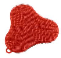 Kuhn Rikon 20441 Stay Clean Silicone Clover Scrubber, standard, red