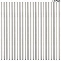 Sunwinc 50-Pack Stainless Steel Straws,Reusable Metal Straws in Bulk Super Long 10.5 Inch All Straight Drinking Straws for 30oz/20oz Tumblers Yeti Cups Travel Mugs(All straight 50pcs -10.5" Silver)
