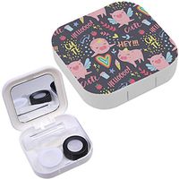 Portable Contact Lens Case Box Travel Kit Mirror + Bottle + Tweezers Container Holder [ Funny Pigs ]