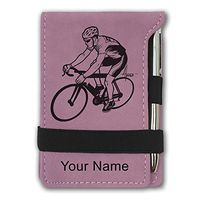 Mini Notepad, Cyclist 2, Personalized Engraving Included (Pink)