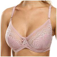Theoylos Womens Lace Bralette Wire Free Plus Size Bra Ladies Adjustable Straps Seamless Underwear Shockproof Bra Pink