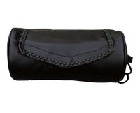 Genuine Soft Leather Universal Motorcycle Tool Bag w/Braid Trim