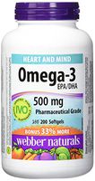 Webber Naturals Omega-3 Softgel, 500mg 200 SoftGels