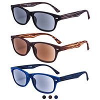 EYEGUARD 3 Pack Unisex Classic of Style Sunglasses Readers UV400 Protection Outdoor Reading Glasses for Men and Women 2.00 - Not Bifocals