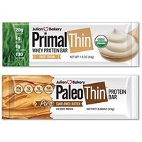 Julian Bakery Paleo & Primal Thin Protein Bars | Sweet Cream & Sunflower Butter | Organic Protein Whey & Egg White | 12 Bars