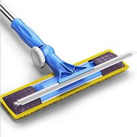 Window Squeegee Cleaner Kit Microfiber Extendable Window Scrubber Washer Cleaner Tools with Extension Pole 180° Rotatable Window Cleaning Squeegee for High Window, Car or Shower