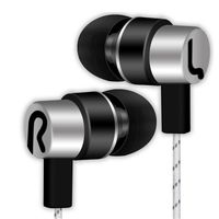Tuscom Universal 3.5mm in-Ear Stereo Wired Earbuds Earphone with 1.2M Knitted Cable,Built-in Hands-Free Microphone, (A Style:Silver)