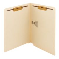 Smead WaterShed/CutLess End Tab Fastener File Folder, Reinforced Straight-Cut Tab, 2 Fasteners, Letter Size, Manila, 50 per Box (34130)
