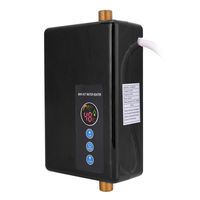 Jacksking Tankless Water Heater, Wall-Mounted Mini Instant Electric Water Heater Tankless Shower Hot Water System Part Kitchen(Black)