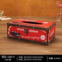 T-ZJHC European Creative Retro Tissue Box Home Room Bedroom Napkin Tray Living Room Coffee Table Storage, Fluorescent Green