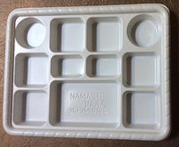 Eleven Compartment (Section) Disposable Plastic Plate or Thali - 50 Plates