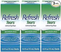 Refresh Tears Lubricant Eye Drops, 0.5 fl oz,15mL each Sterile- Value (3 Pack)