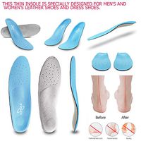 TOPSOLE Orthotic Metatarsal for Leather Shoes Insole Arch Support Ultra-Thin Full Length Inserts for Flat Feet,Relieve Foot Pain,Plantar Fasciitis,Pronation (Unisex-Adult,Blue)