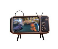 UnnFiko Retro TV Style Stand Holder, Cartoon Desktop Bracket Desk Mount, Universal for iPhone X 6 6s 7 8 Plus Xs 11 Pro Max (TV Brown)