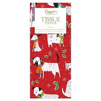Caspari Christmas Canines Tissue Paper, 8 Sheets Included