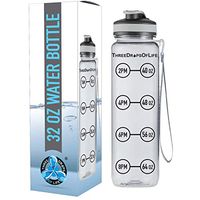Three Drops of Life New 32 oz Water Bottle, Best Original Water Bottle with Time Marker, Reusable Goal Hydration Tracker Design for H2O Monitoring, Diet, Nutrition and Fitness