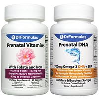 DrFormulas Prenatal Vitamins with DHA, EPA, Iron and Folic Acid/Methylfolate/Folate, Supports Baby Brain Development for Pregnant & Breastfeeding Women & Men, Multivitamin Supplement Capsules