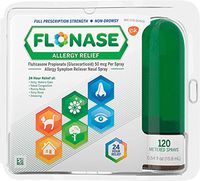 Flonase Nasal Spray for Allergy Relief, 24-Hour Non-Drowsy Allergy Medicine, 120 Sprays