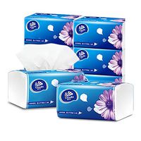 Facial Tissues Eco-Friendly Soft Tissues Paper for Kitchen, Office, Home, 3-ply, 6 Packs