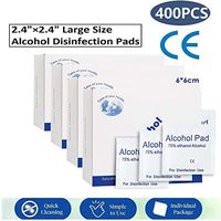 400Pcs 75% Alcohol Wipes Pads Disposable Alcohol Prep Wipes Individually Wrapped Swap Wet Wipes for Outdoor Skin Cleaning Care, 6x6 cm