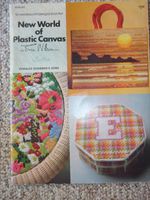 Vintage 1977 NEW WORLD OF PLASTIC CANVAS.. 16 DESIGNS.. HAWAIIAN SUNSET TOTE