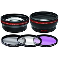 Xpix 58mm 2.2X Telephoto & .43x Wide-Angle Lens + 3PC Filter Set Essential Photography Kit