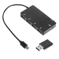 Leoie 4 Port Micro USB OTG Hub Power Charging Adapter Cable for Windows Tablet, Android Smartphone,PC