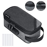 Veeape Smell Proof Bag Case with Combination Lock, Odor Proof Stash Bag Container for Herbs Medicine, Travel Storage Case Comes with Doob Tubes 5pcs