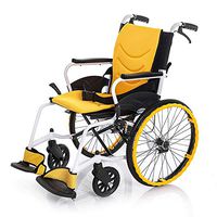 PLLP Medical Rehab Chair, Wheelchair,Wheelchairs 13Kg Ultra Lightweight Transport Chair Portable Folding Seat 100Kg Load Bearing 45 41Cm Seat,Comfortable Wheelchair Backs,S,M