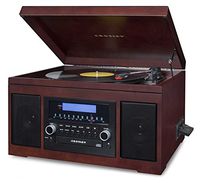 Crosley CR2415A-MA Cannon Turntable with Radio, CD Player, Cassette and Aux-In, Mahogany