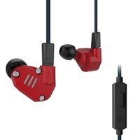 8 Drives Hybrid Technology Headphones, Amazing 7 KZ ZS6 High Fidelity Extra Bass Earphone 4 Dynamic and 4 Balanced Armature Earbuds with MIC in-The-Ear Genuine Hi-Fi Headsets (Red with MIC)